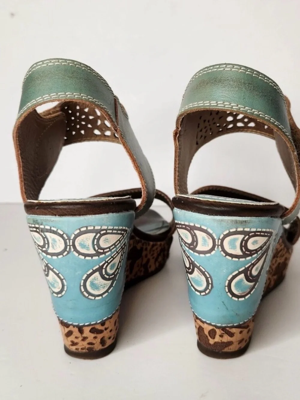 L'Artiste Spring Step Womens Allura Sky Blue Wedge Open Toe Sandals Size 41 10